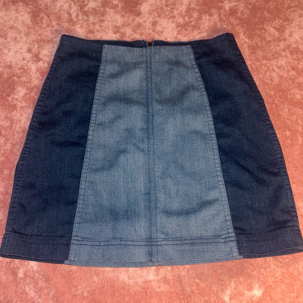 Free People Denim Two-Tone Skirt